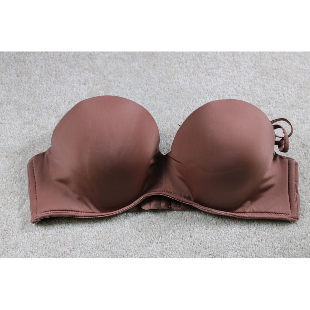 Smart & Sexy Bra Womens 34C Brown Strapless Padded‎ Underwire Convertible S4901